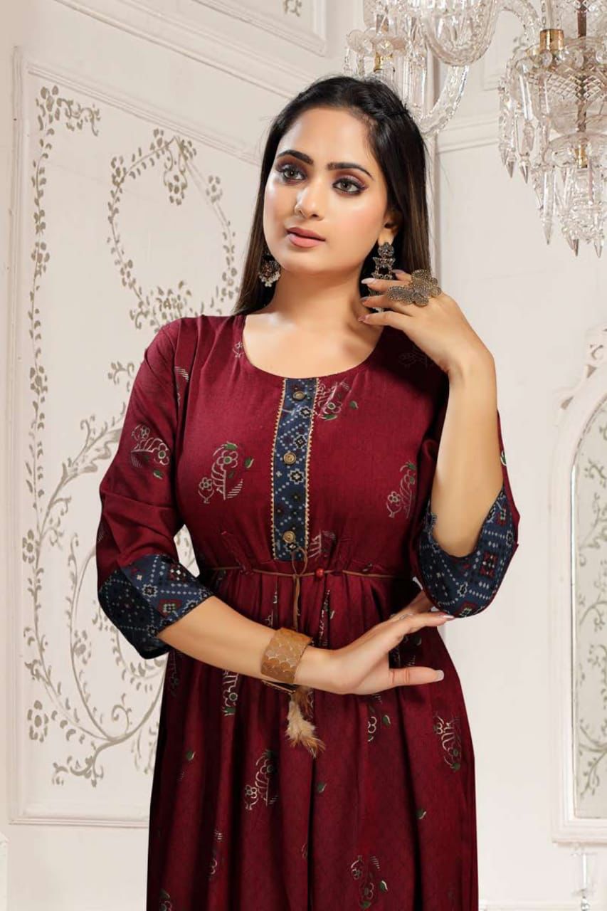 Jhui 7346 LAtest Designer Ethnic Wear Rayon Designer Kurti Collection